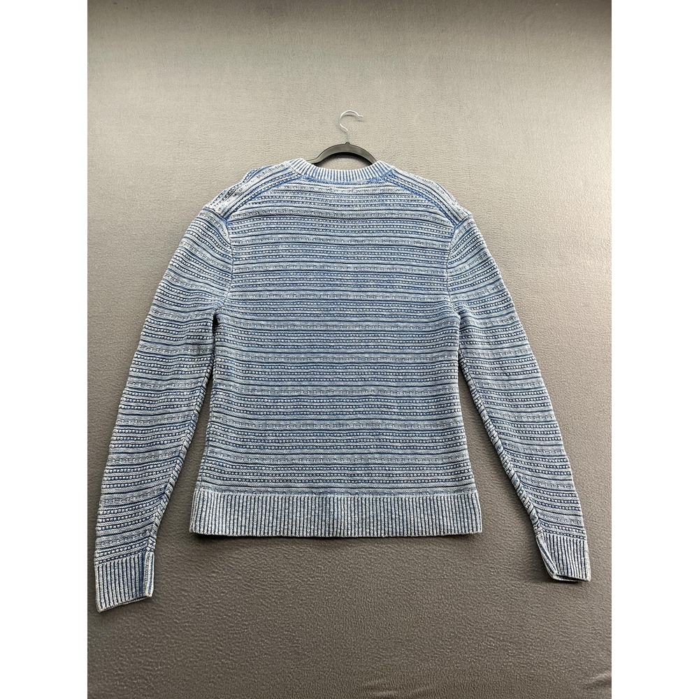 Abercrombie & Fitch Sweater Mens Medium Blue White Crewneck Pullover Striped - Picture 5 of 9